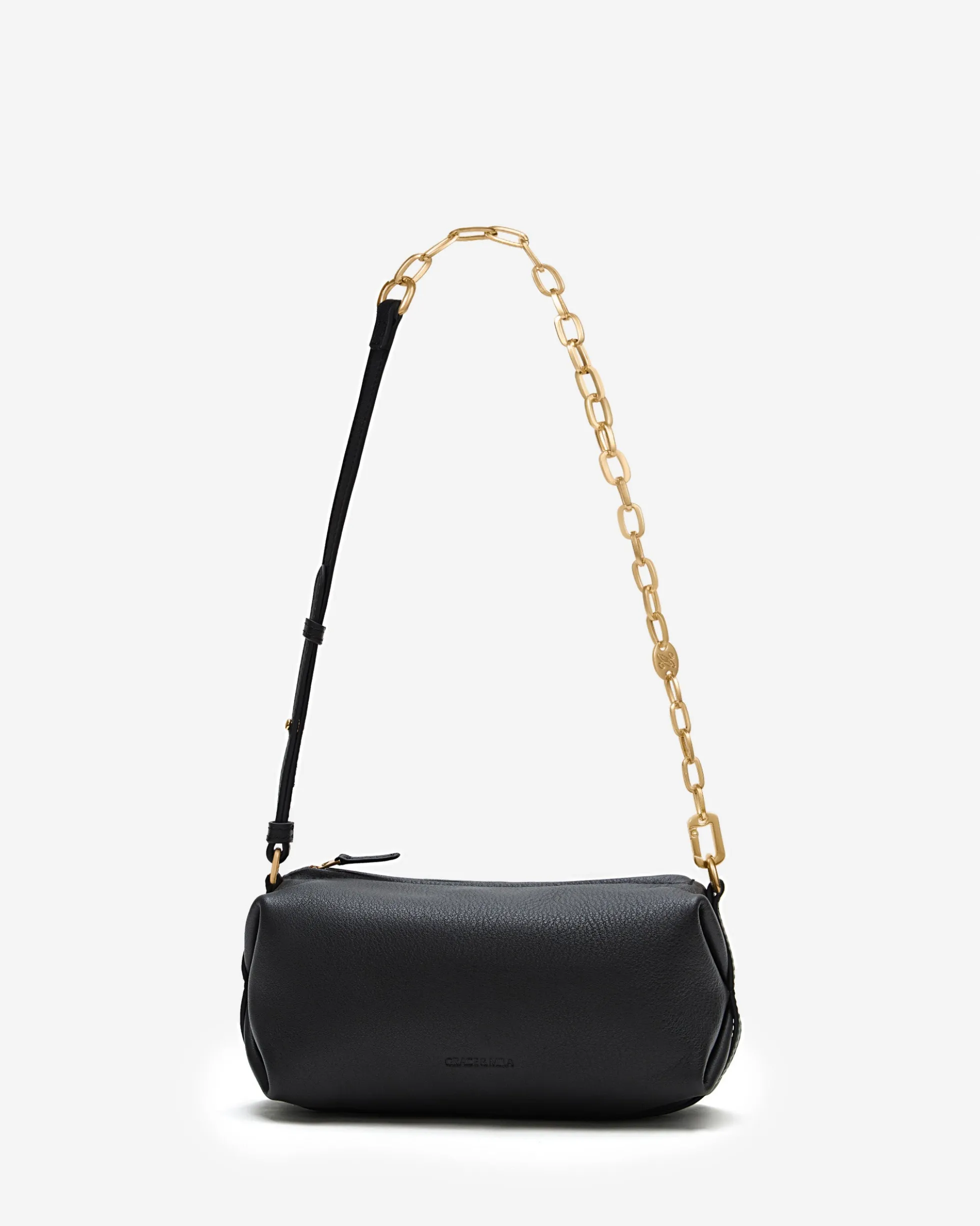 Sac baguette en cuir souple noir Le chouchou