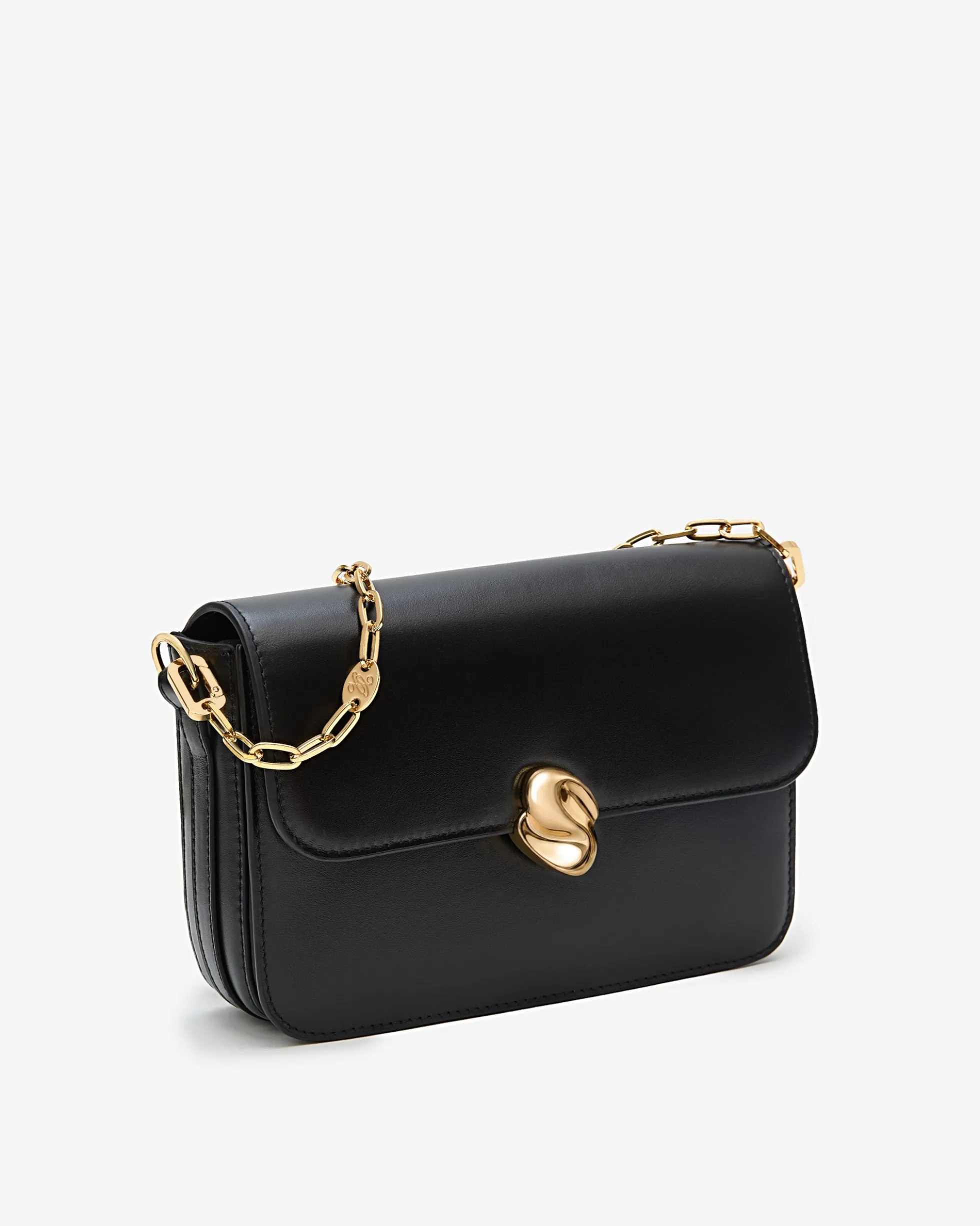 Sac bandoulière en cuir de vachette noir Le jules