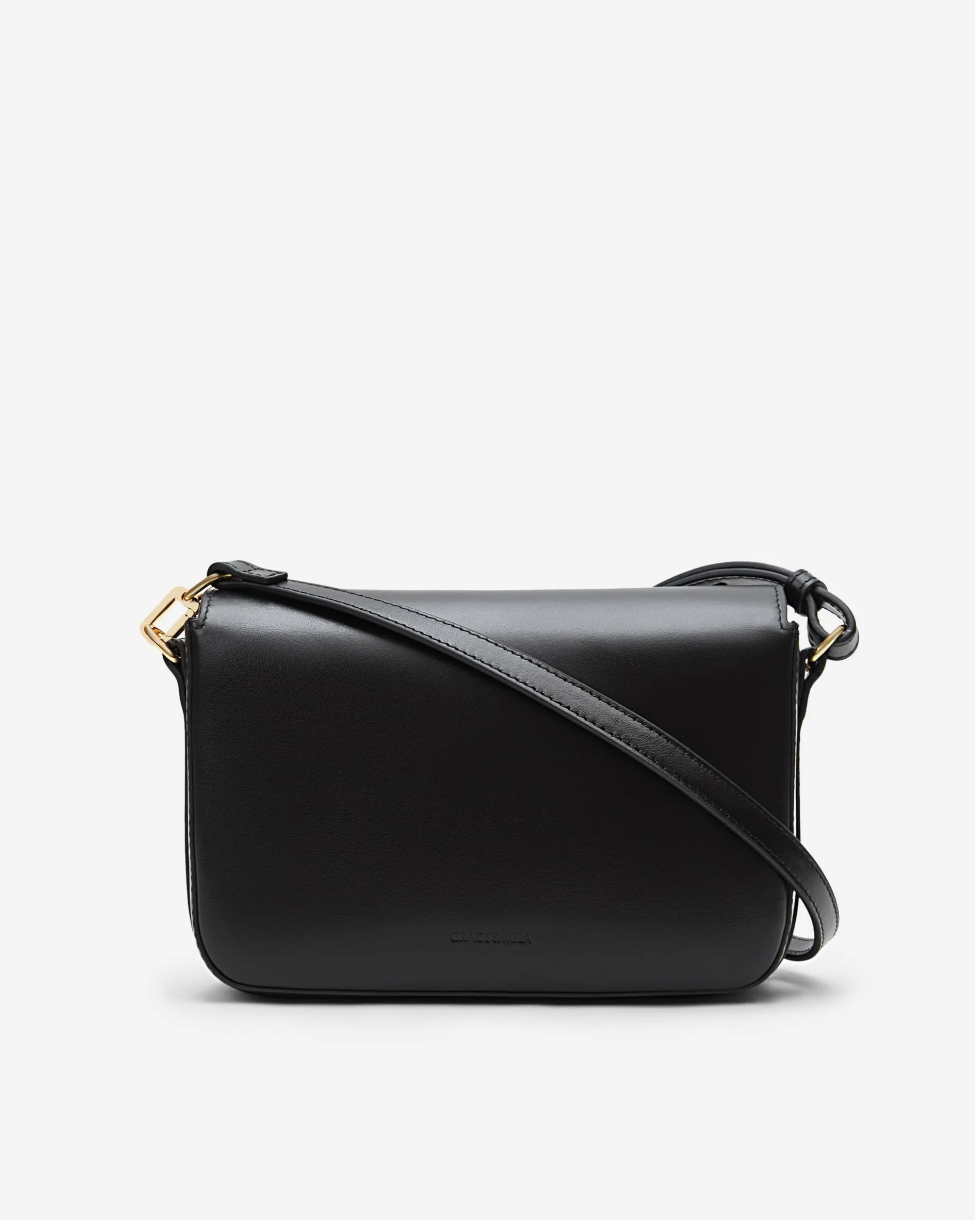 Sac bandoulière en cuir de vachette noir Le jules