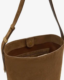 Sac seau en cuir de vachette camel Le come