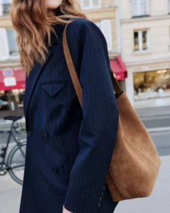 Sac seau en cuir de vachette camel Le come