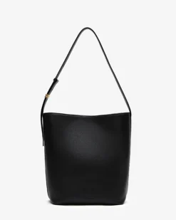 Sac seau en cuir de vachette noir Le come