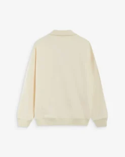 Sweat oversize col polo ouvert ecru Archibald