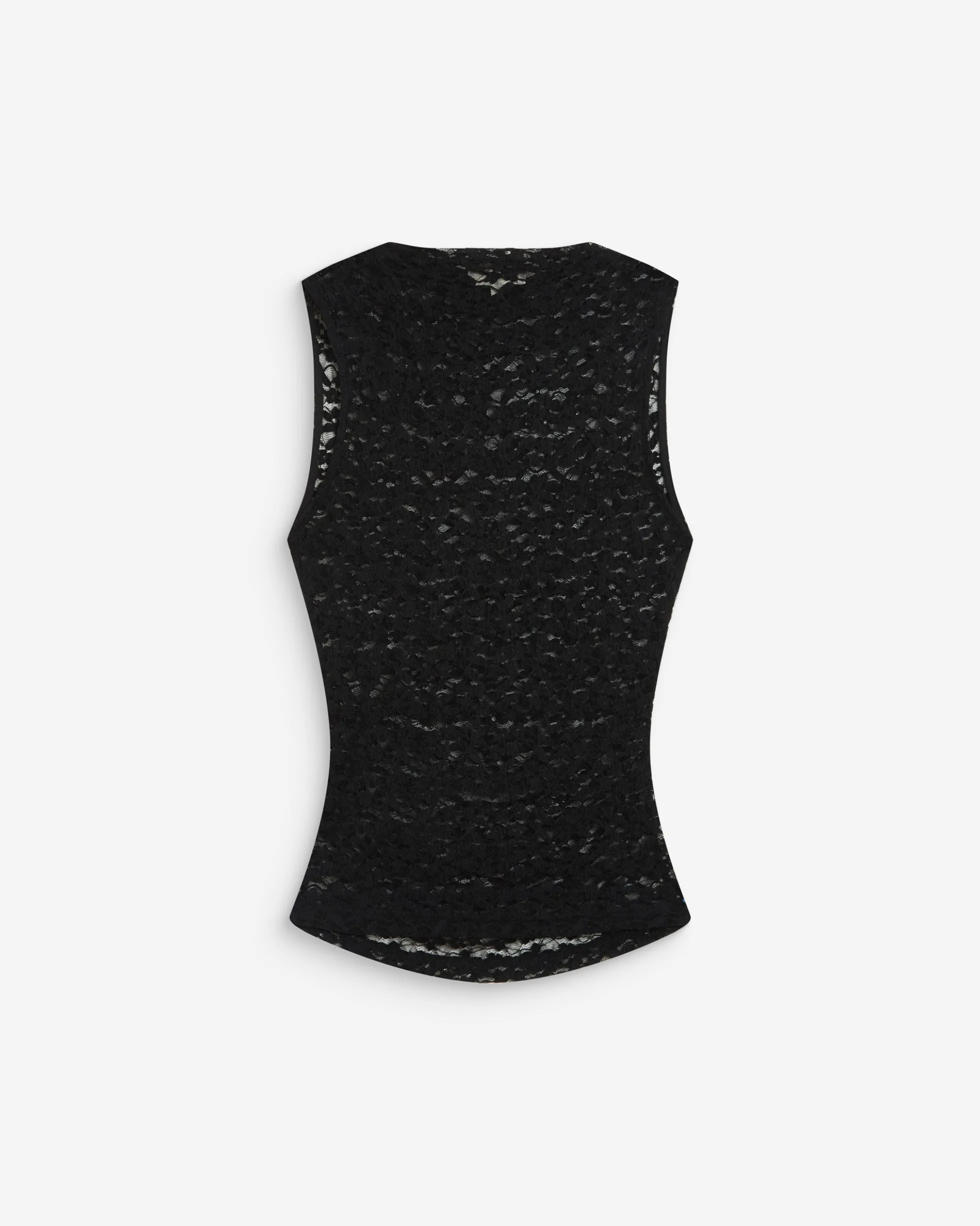 Top ajusté sans manches en dentelle noir Avila