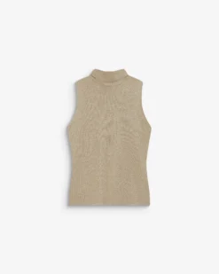 Top col montant en maille lurex sans manches gold Bailey