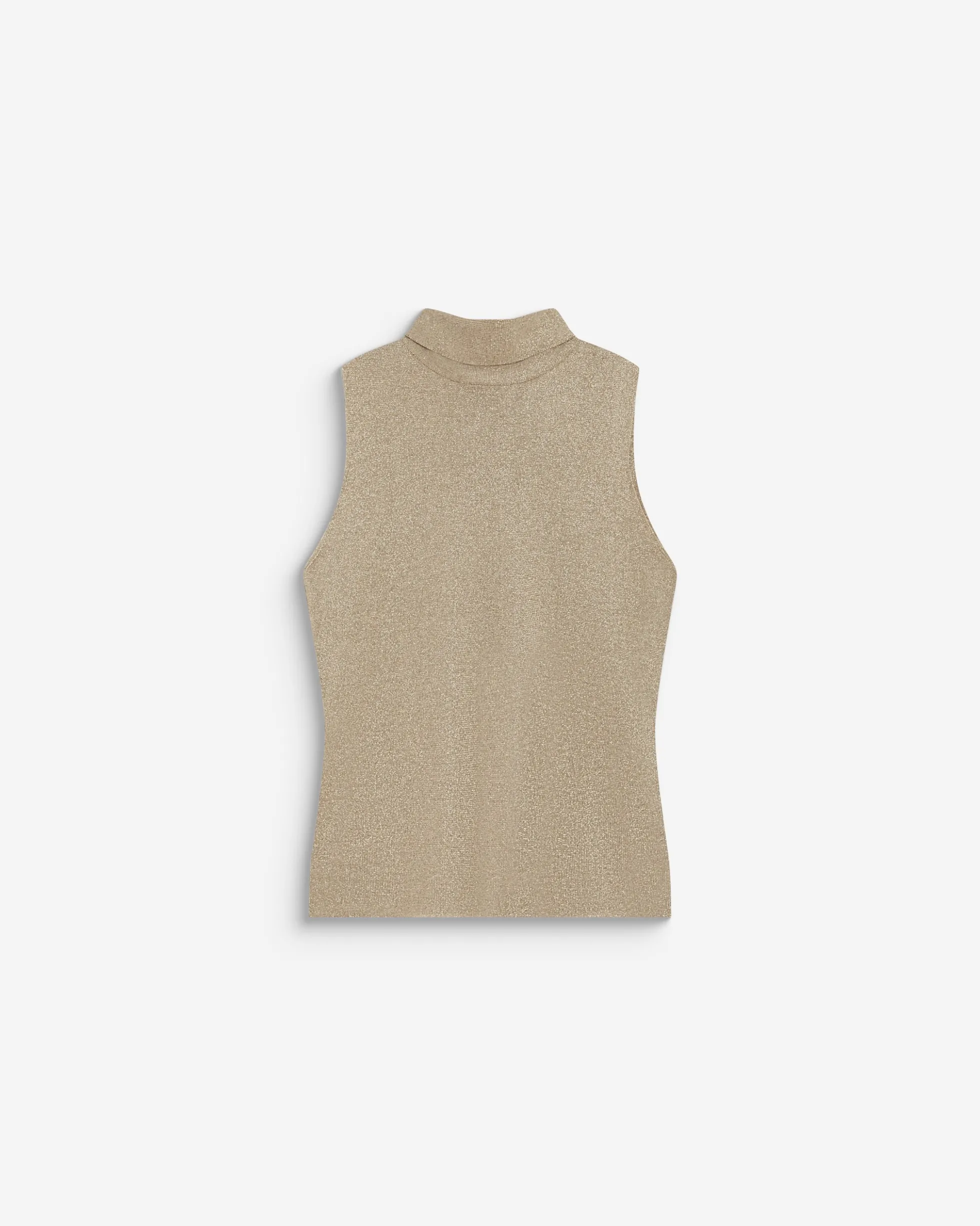 Top col montant en maille lurex sans manches gold Bailey
