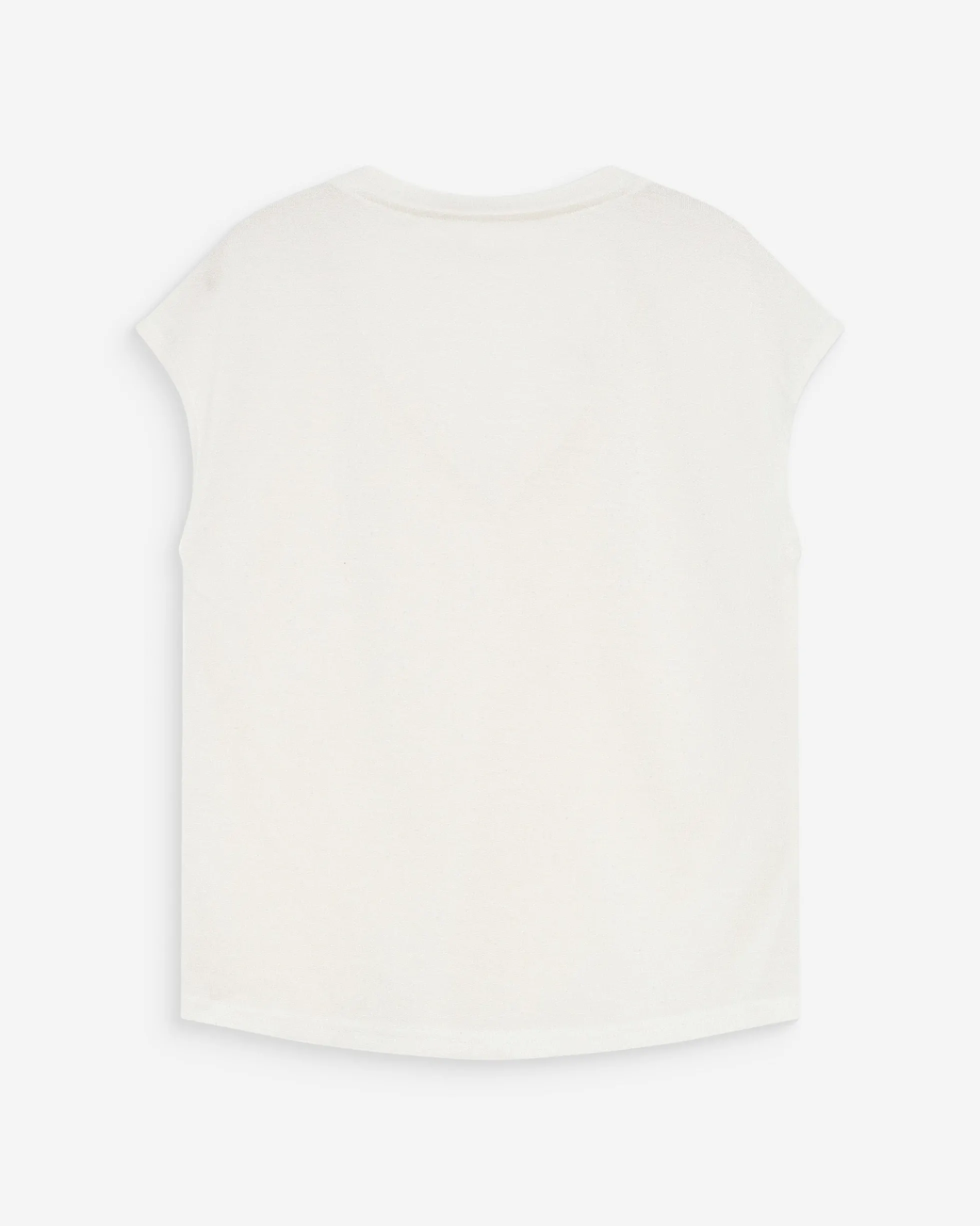 Top col V manches courtes en lurex ivoire Valsons