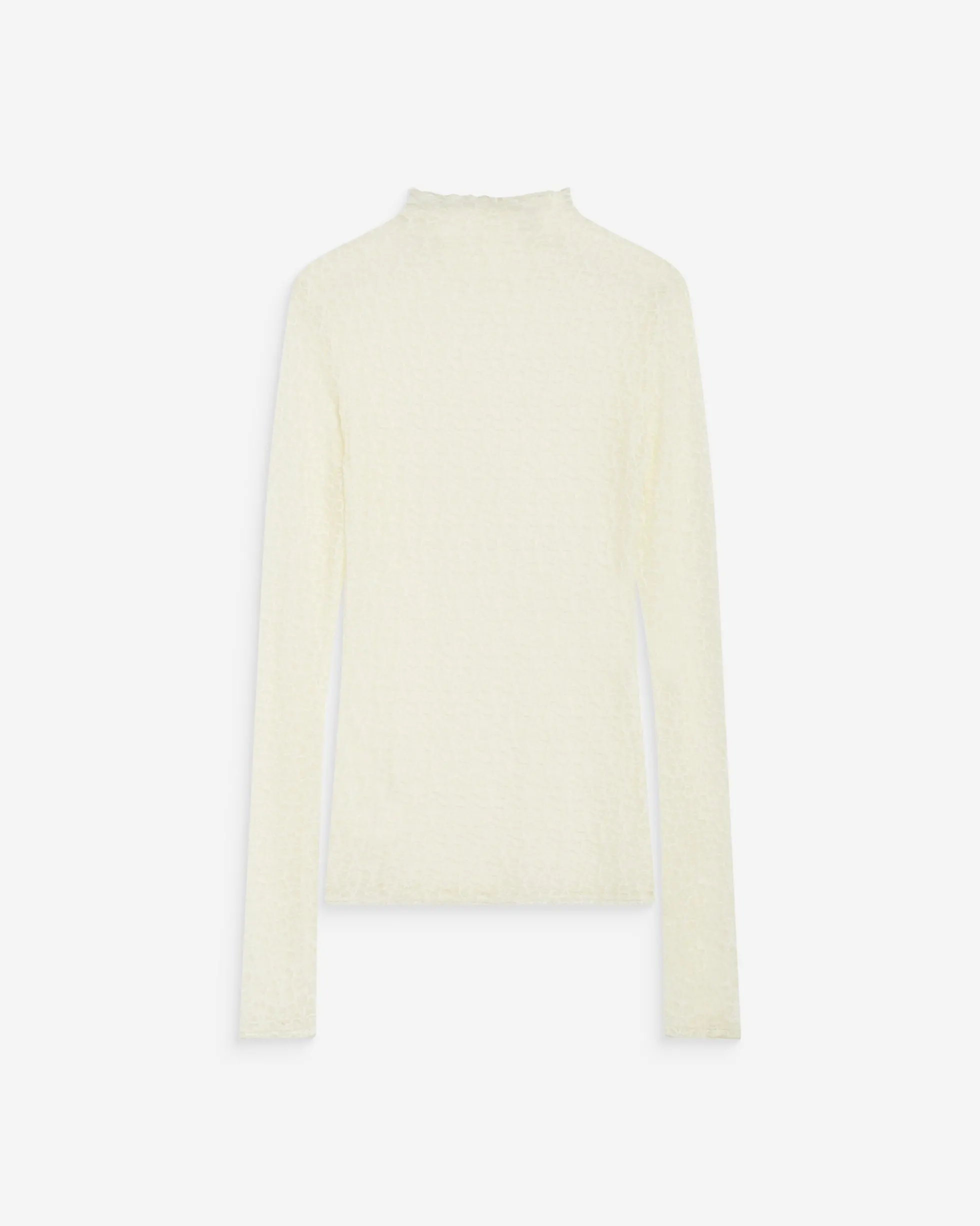 Top en dentelle ajusté manches longues ecru Blake