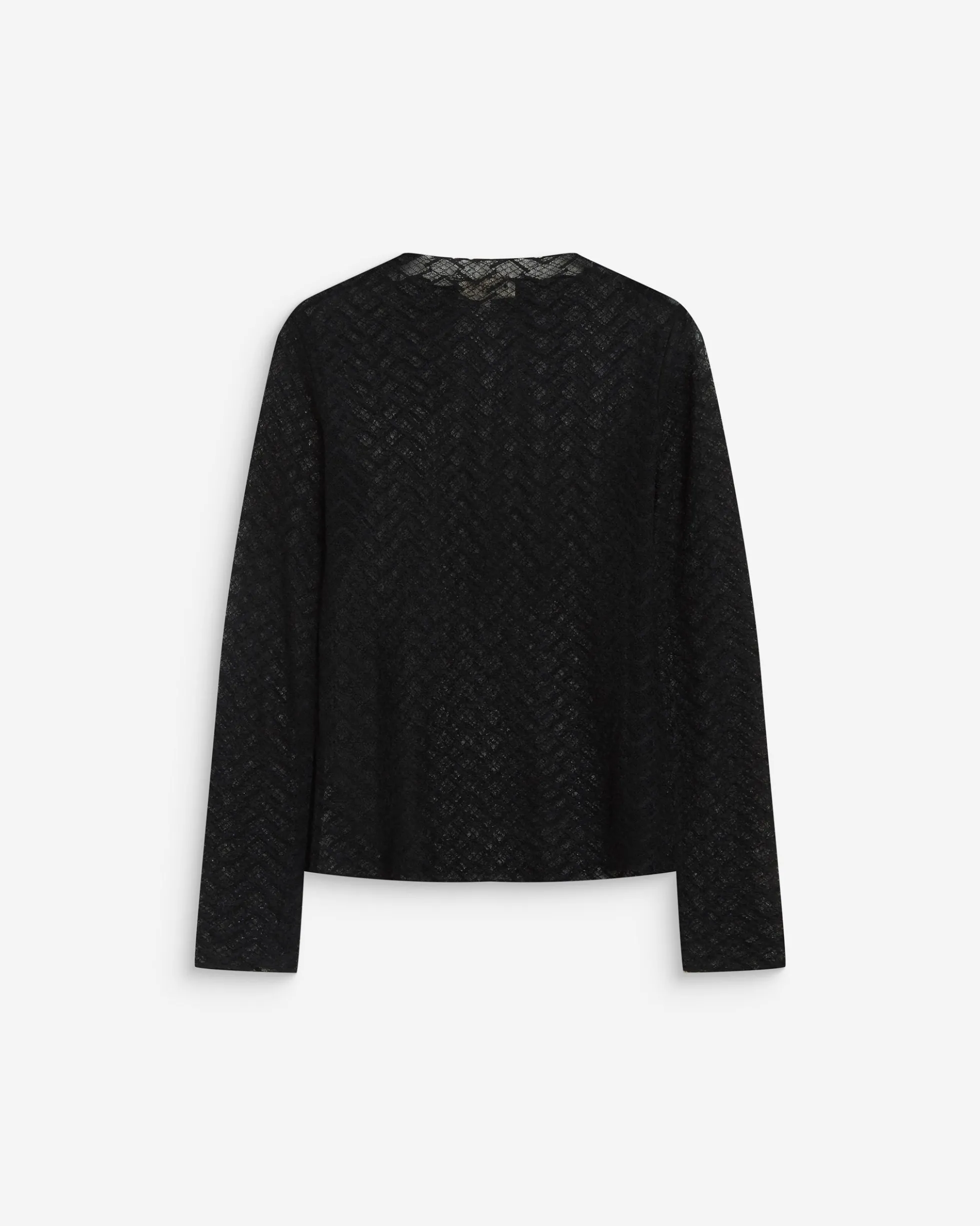 Top en dentelle transparente manches longues noir Aube