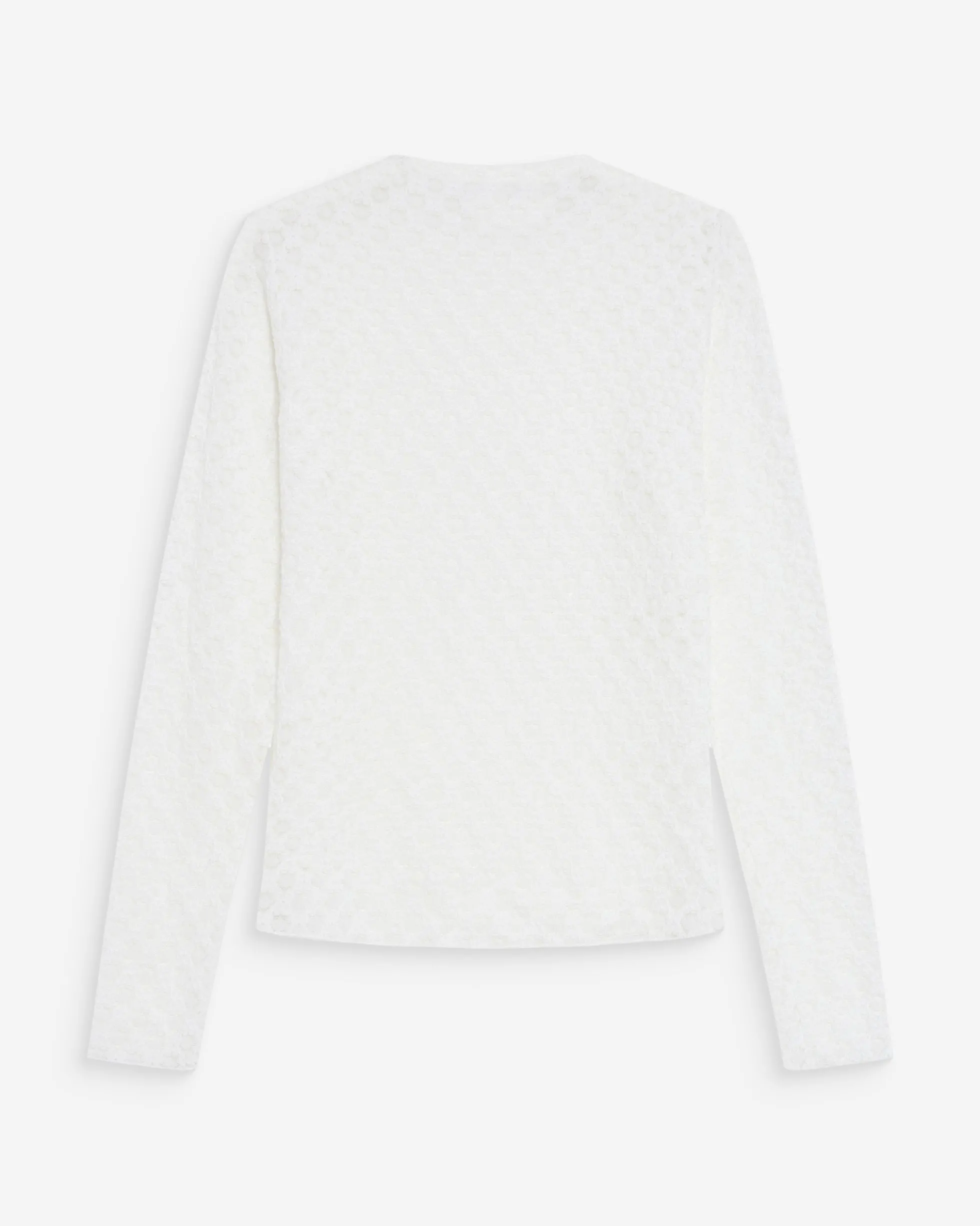 Top en dentelle transparent manches longues ivoire Valmy