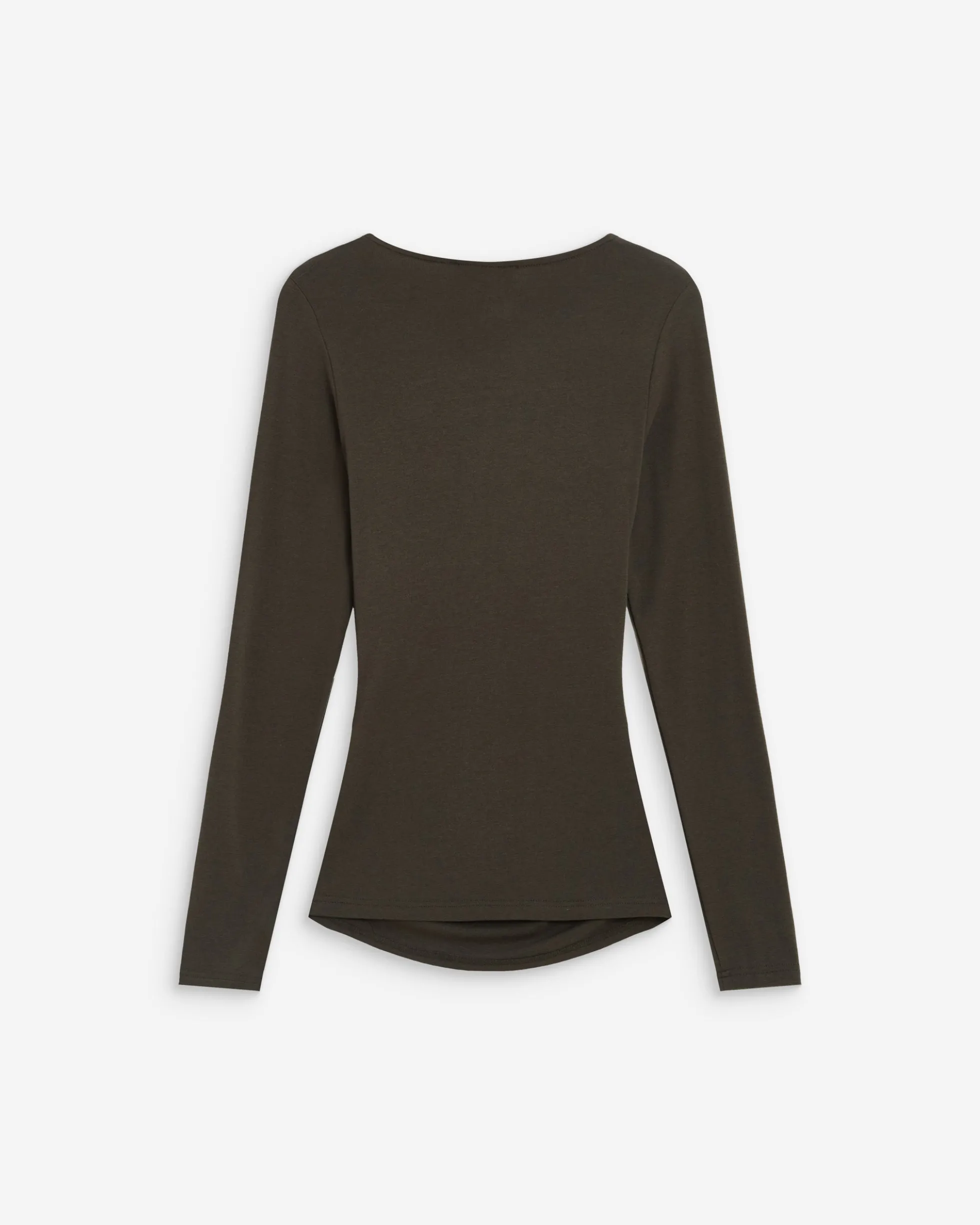 Top froncé col V croisé manches longues kaki Azul
