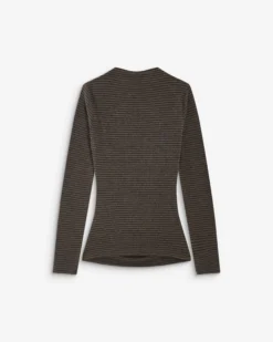 Top rayé taille froncée manches longues anthracite Aralee