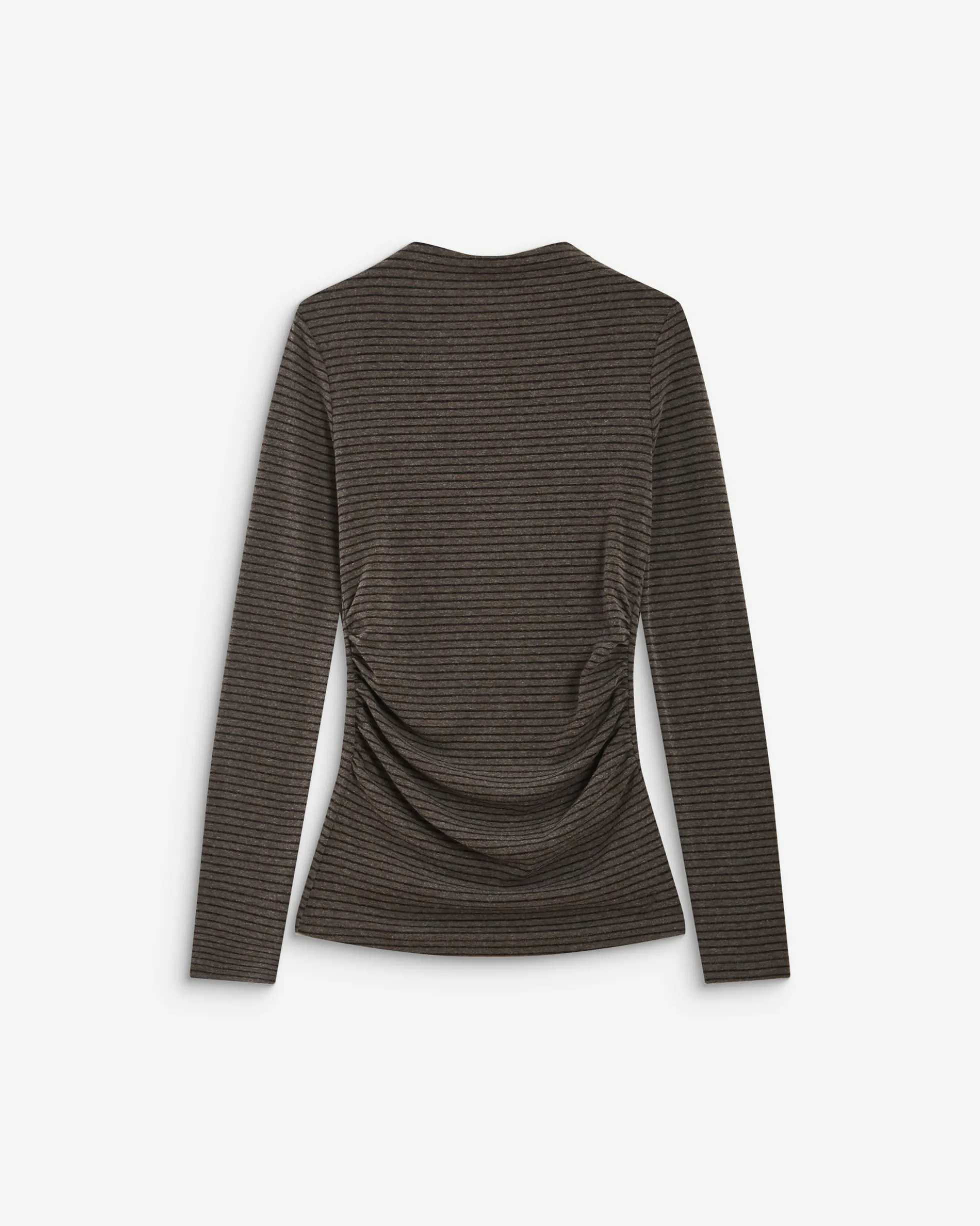 Top rayé taille froncée manches longues anthracite Aralee