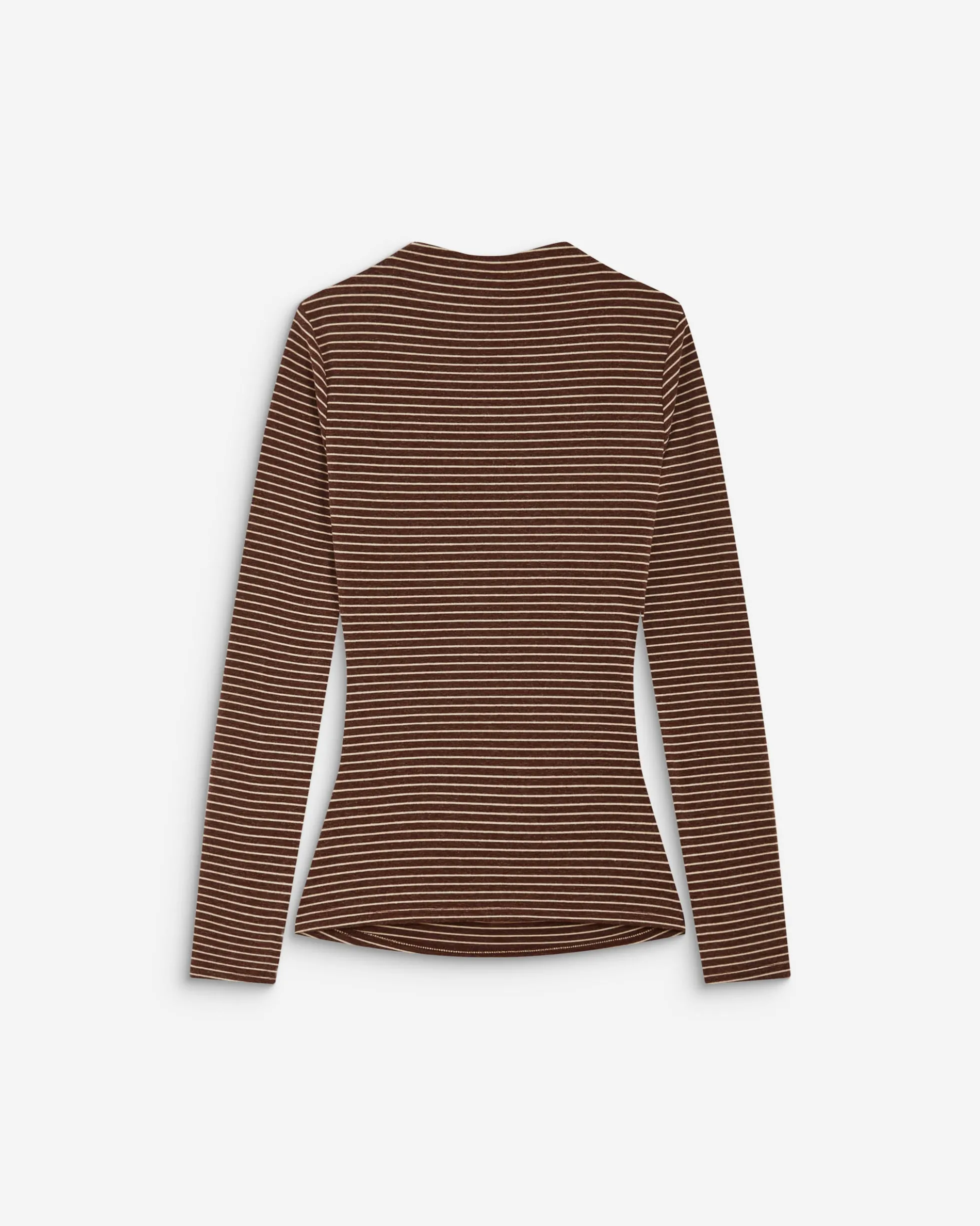 Top rayé taille froncée manches longues terracotta Aralee