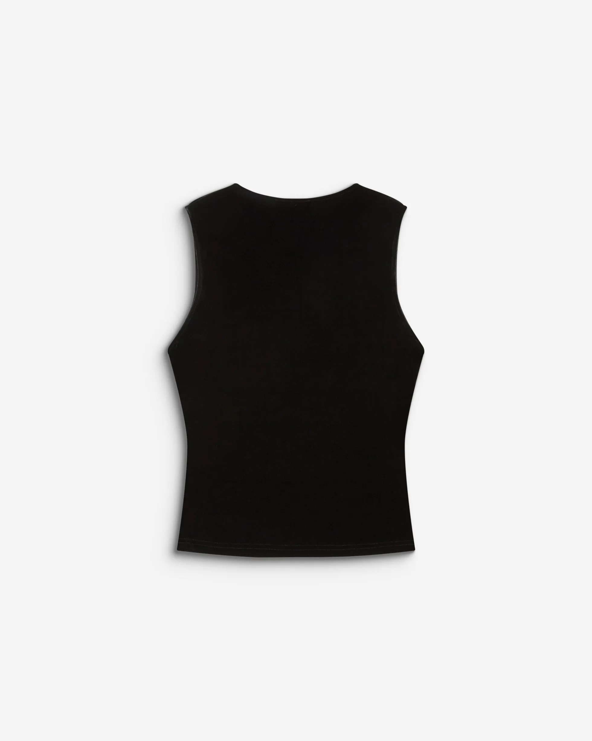 Top velours col V croisé sans manches noir Blitz