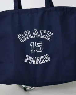 Tote bag en toile à logo imprimé marine Bright