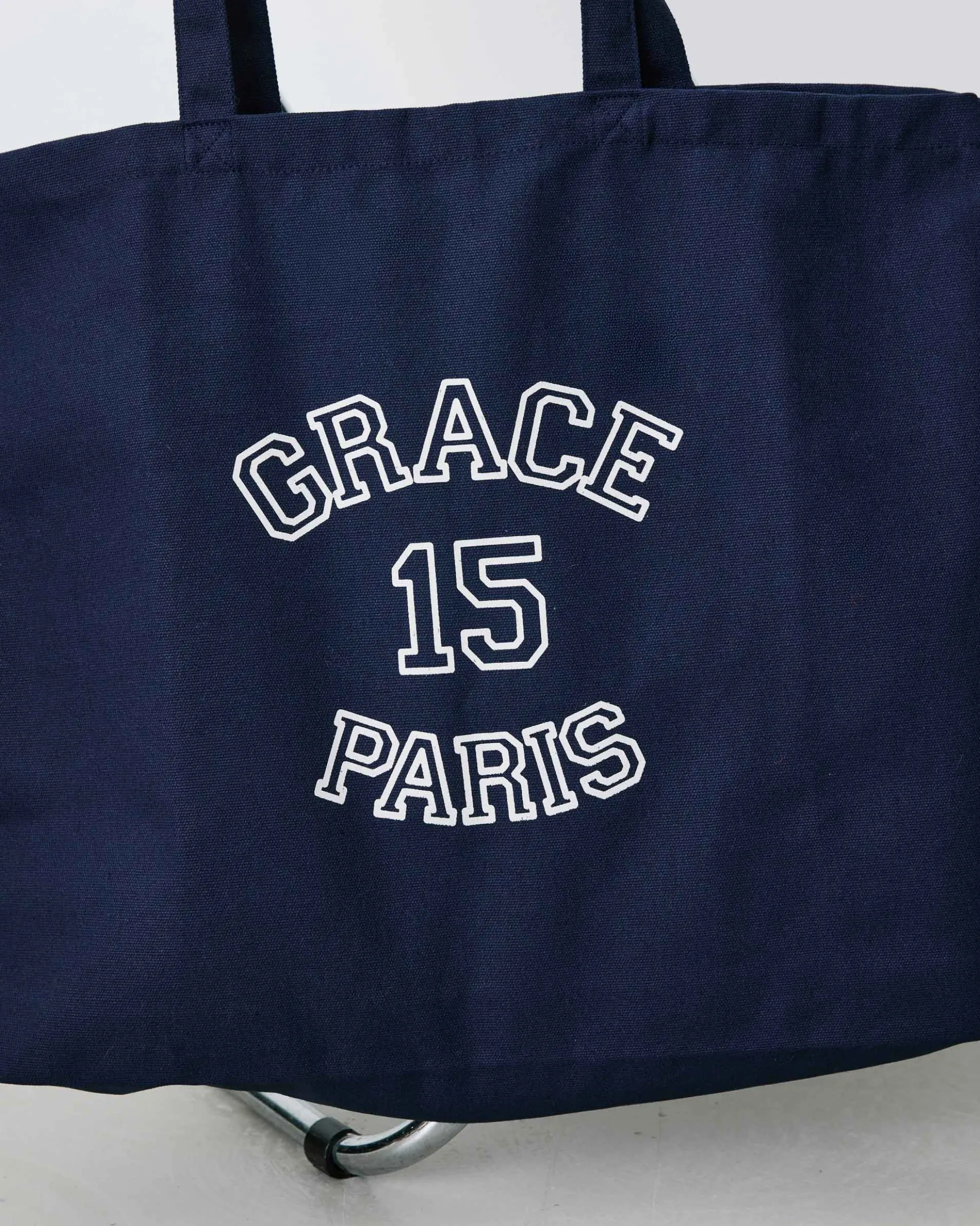 Tote bag en toile à logo imprimé marine Bright
