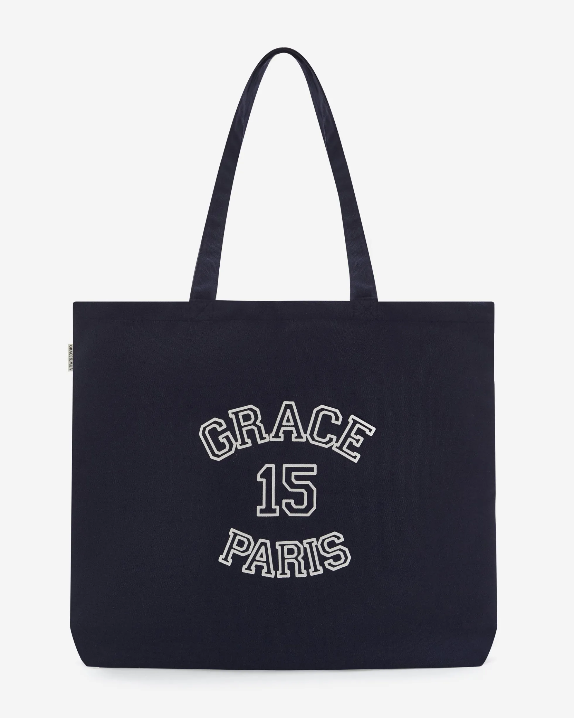 Tote bag en toile à logo imprimé marine Bright