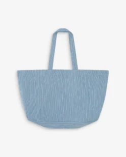 Tote bag large en denim à motif stripedblue Vacation