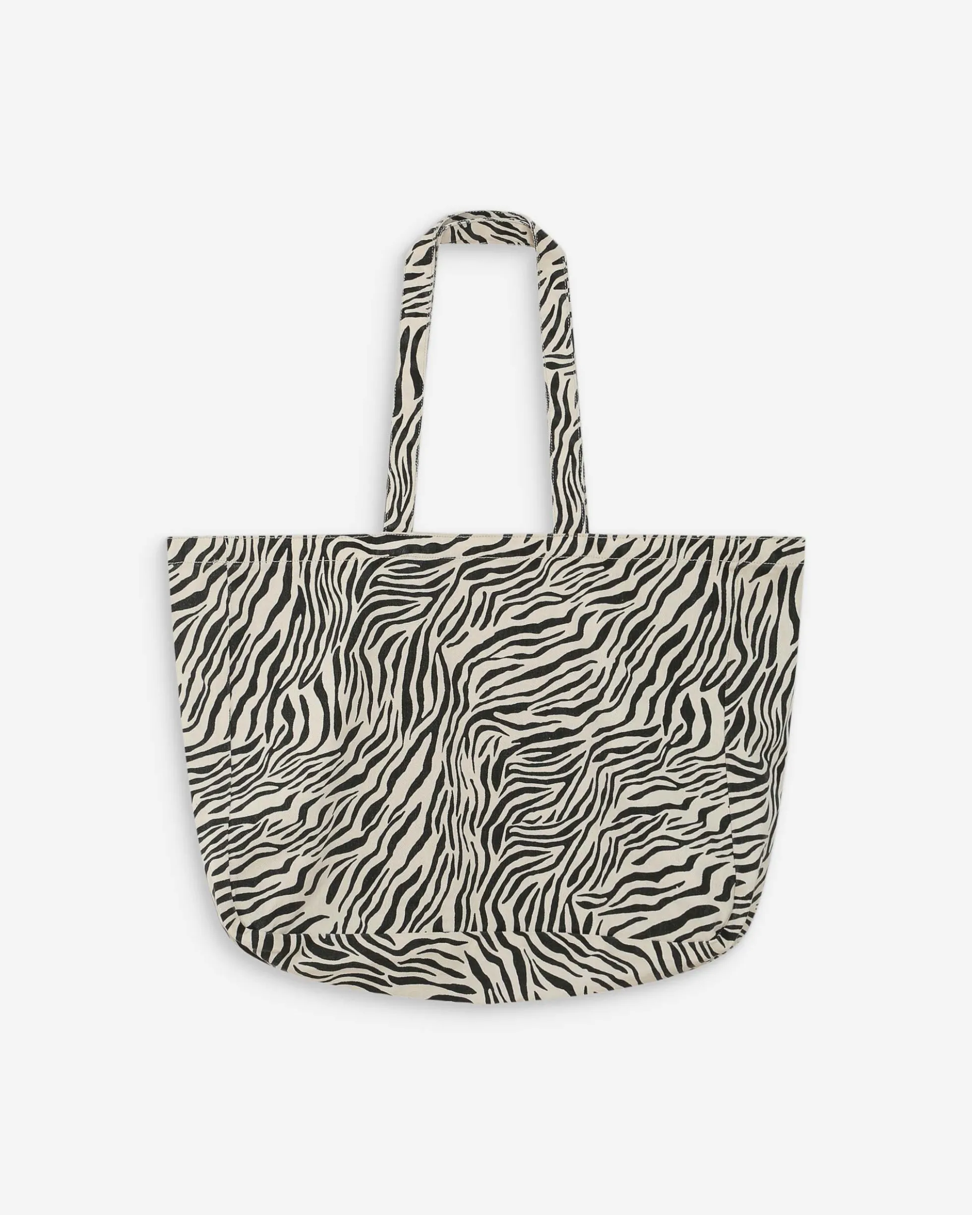 Tote bag large en denim à motif zebre Voyage