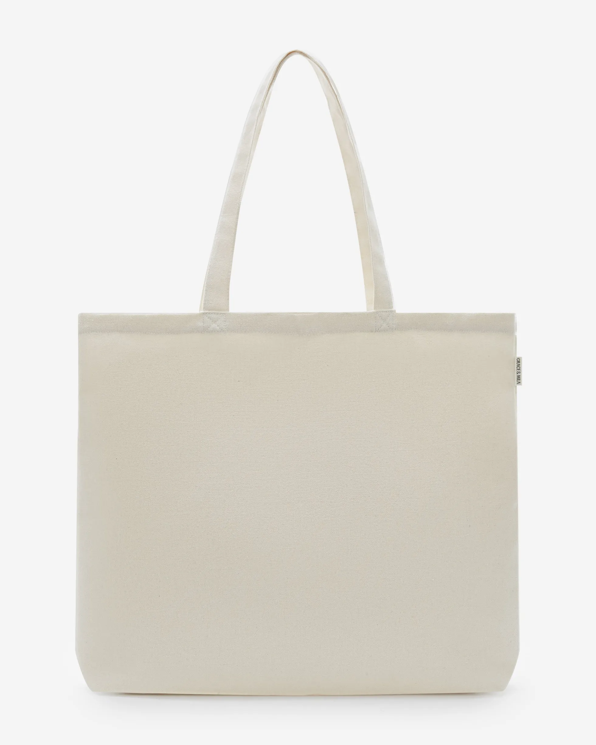 Tote bag large en toile à broderie ecru Brave
