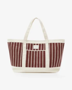 Tote bag large en toile rayée cherry Aspen