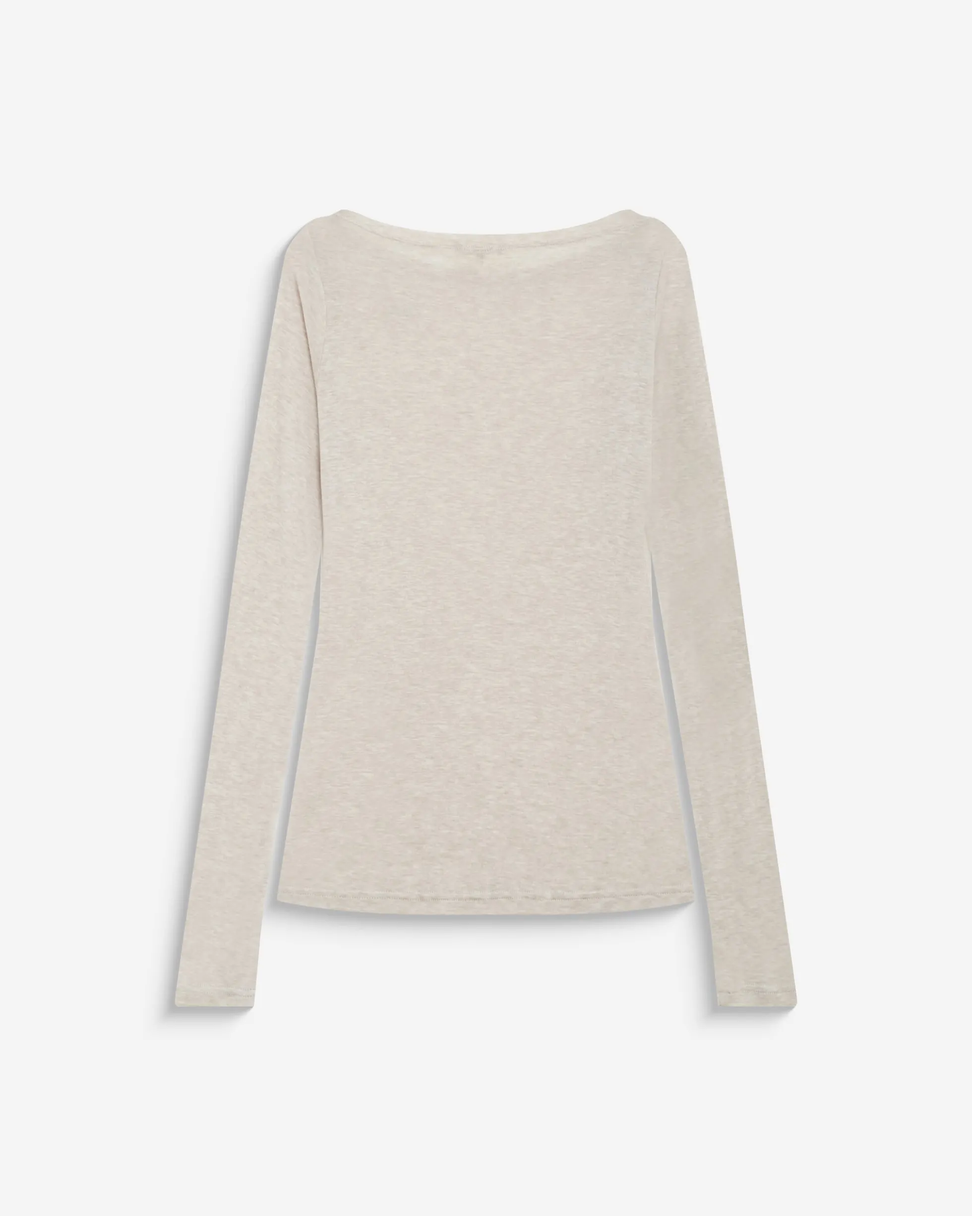 T-shirt ajusté col bateau manches longues sable Bennett