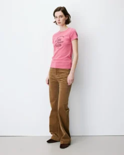 T-shirt col rond à message blush Amoris