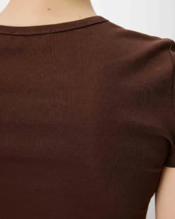 T-shirt col rond à message chocolat Amoris
