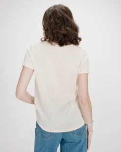 T-shirt col V manches courtes amande Vasco