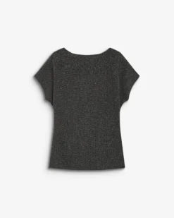 T-shirt drapé en jersey lurex manches courtes silver Baly