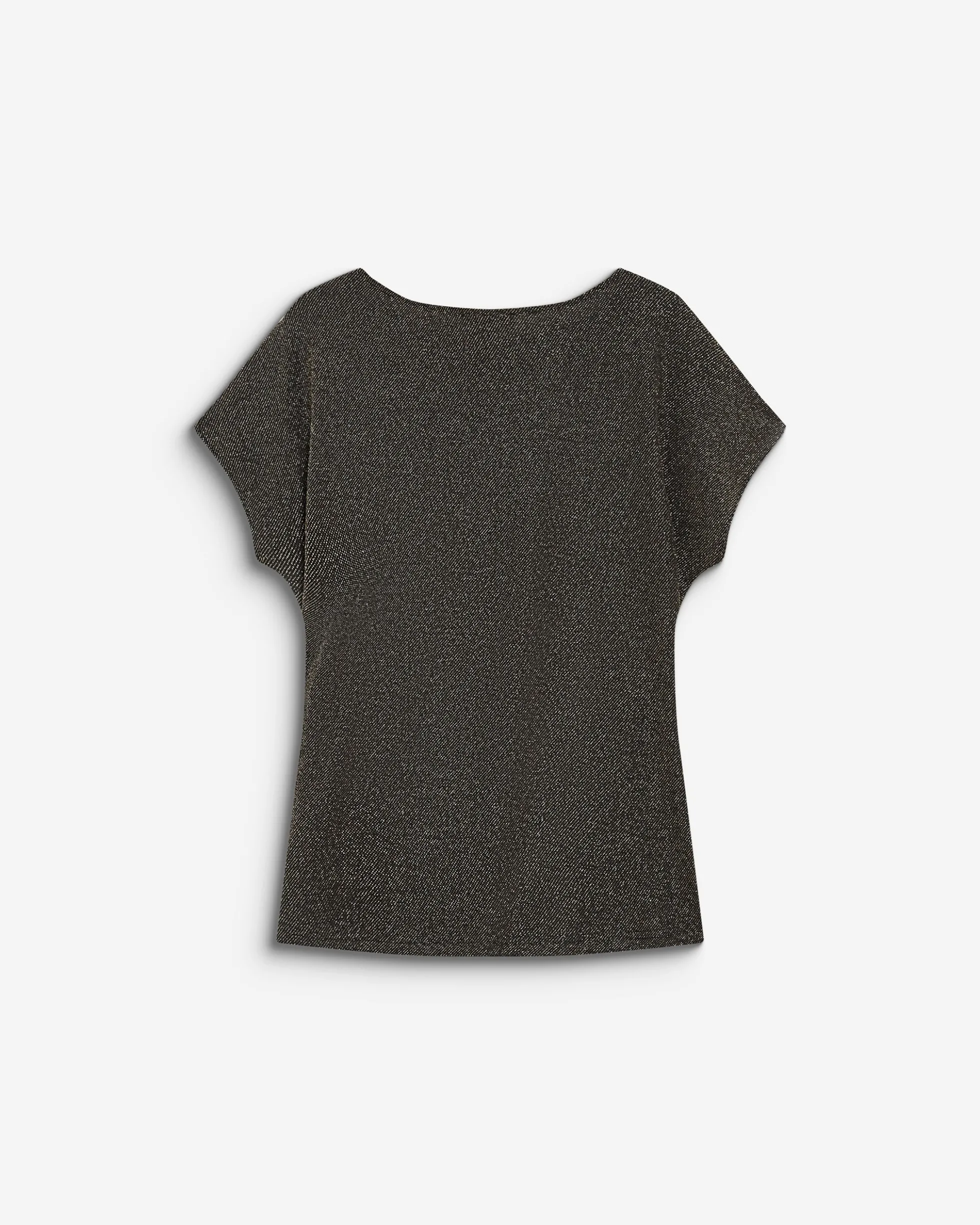 T-shirt drapé en jersey lurex manches courtes gold Baly