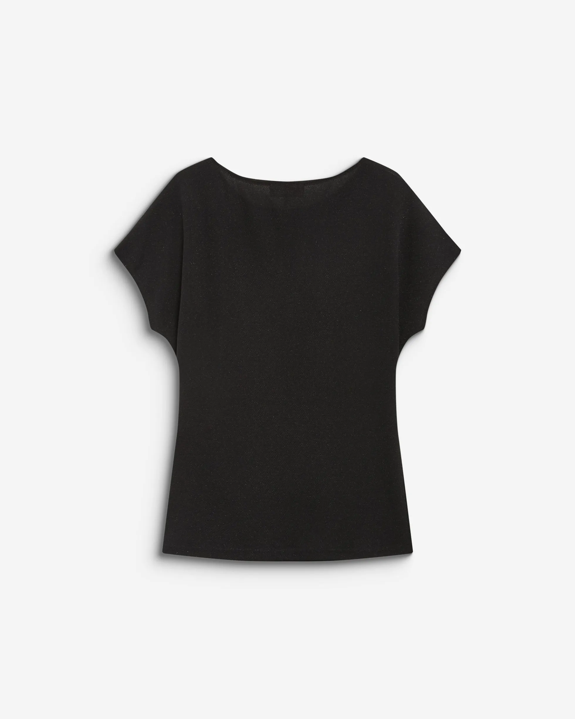 T-shirt drapé en jersey lurex manches courtes noir Baly