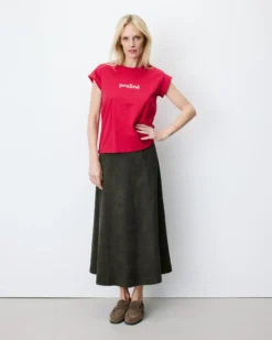 T-shirt en coton manches courtes à inscription rouge Atlas