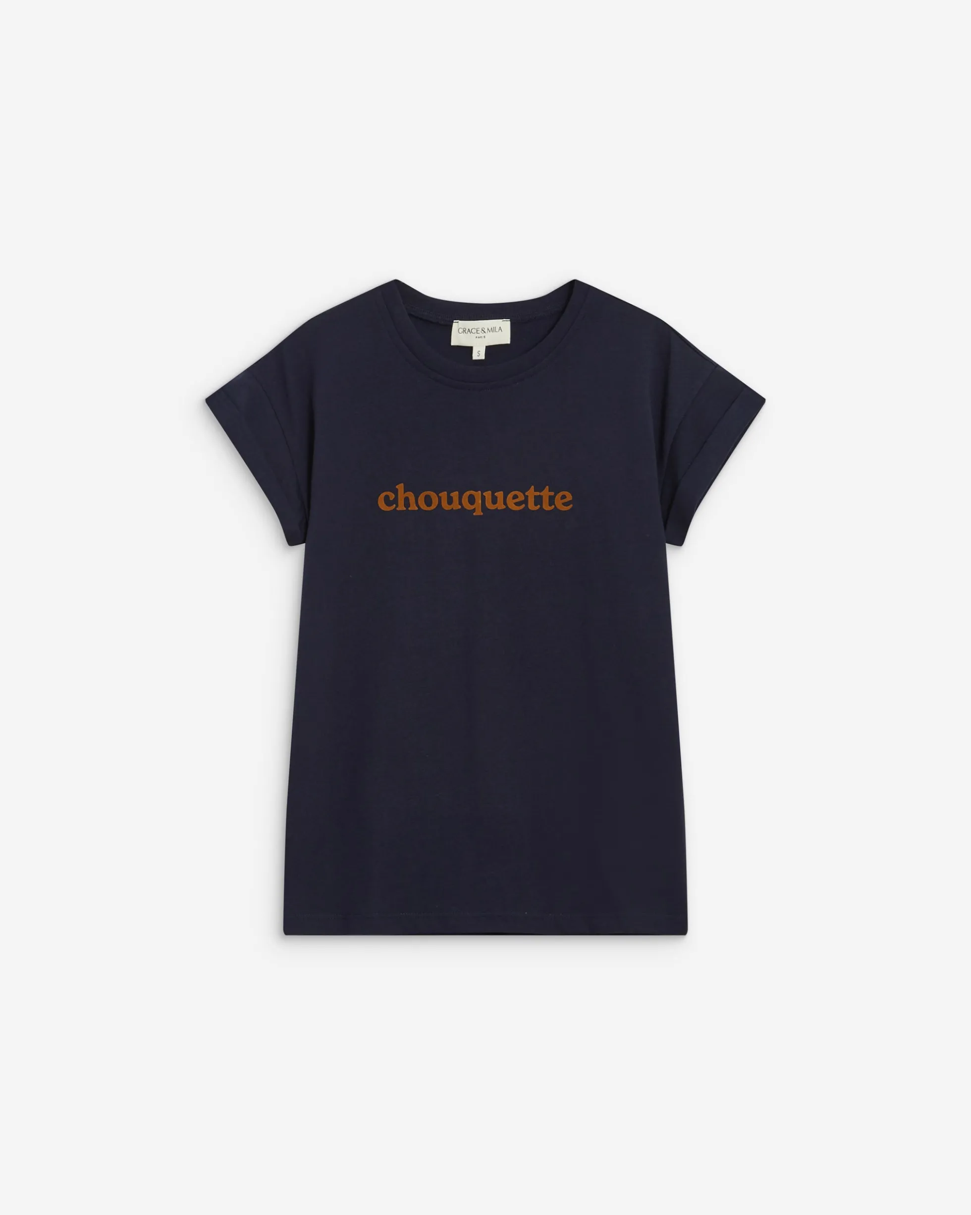 T-shirt en coton manches courtes à inscription marine Atlas