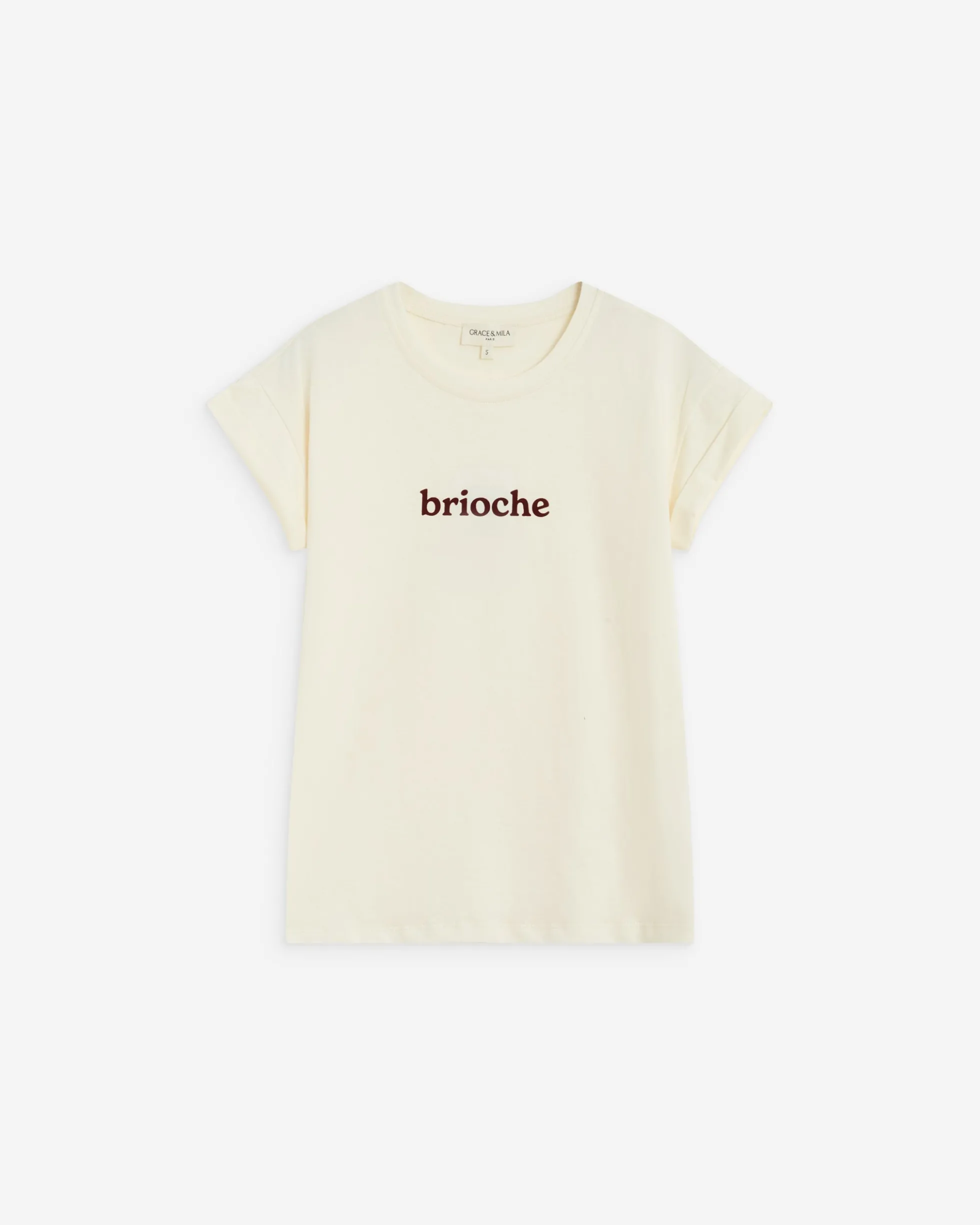 T-shirt en coton manches courtes à inscription sable Atlas