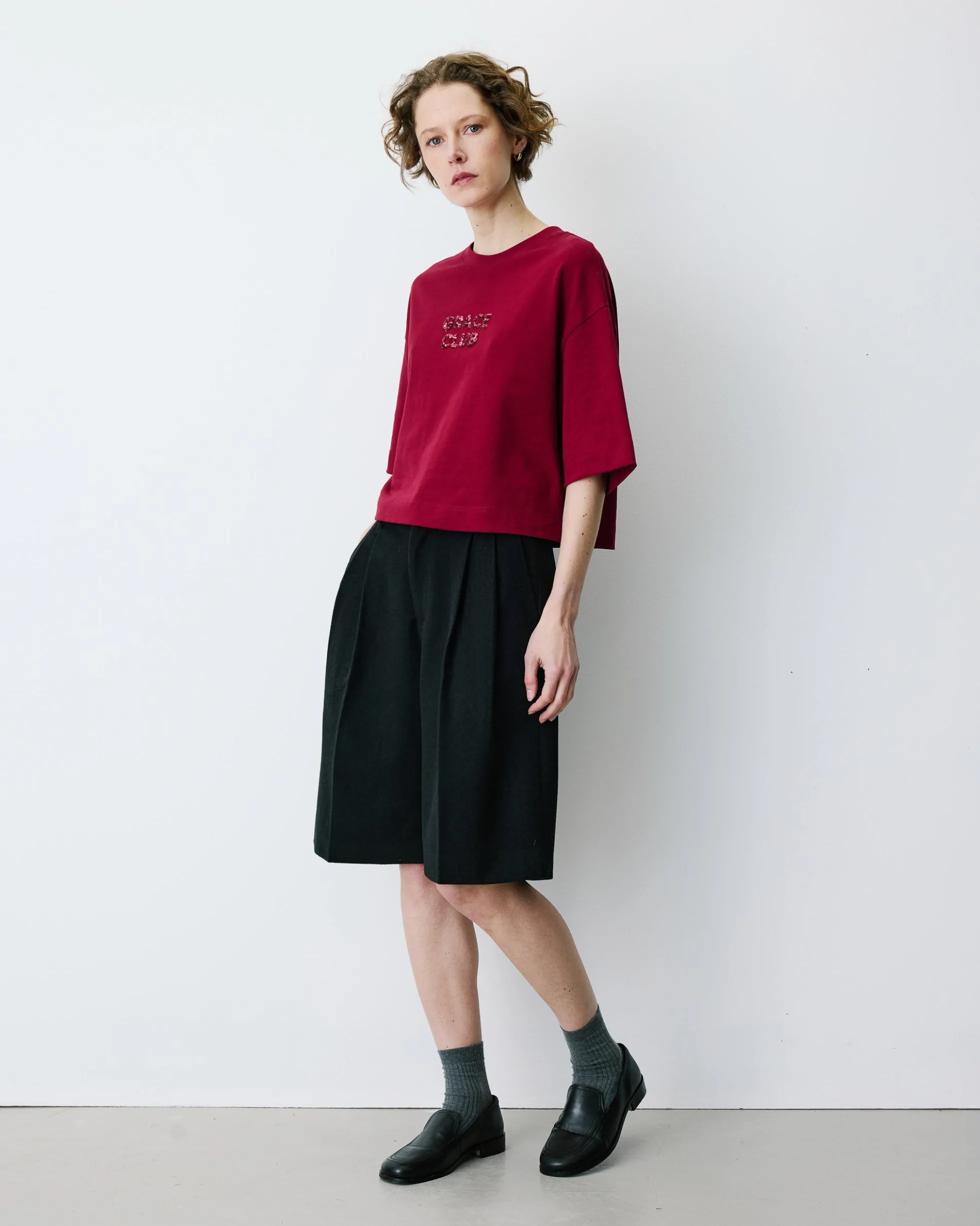 T-shirt en coton à message en sequins cherry Bond