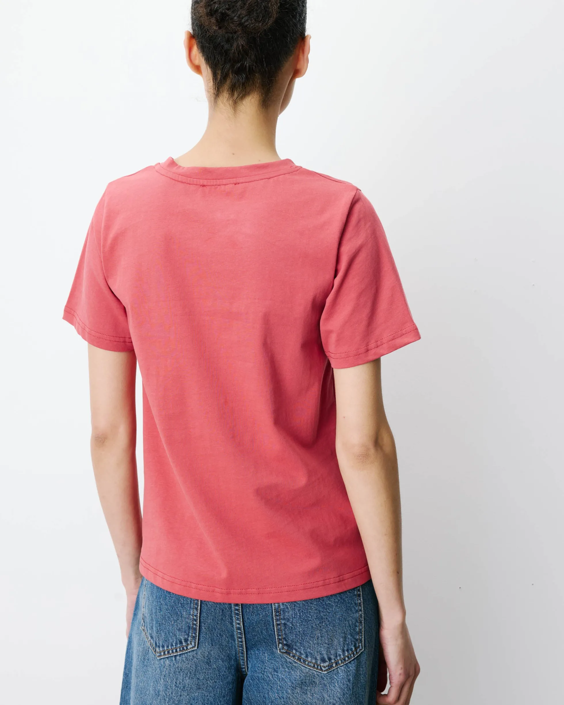 T-shirt en coton à message imprimé blush Amadis