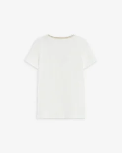T-shirt manches courtes col V contrasté ivoire Aurelien