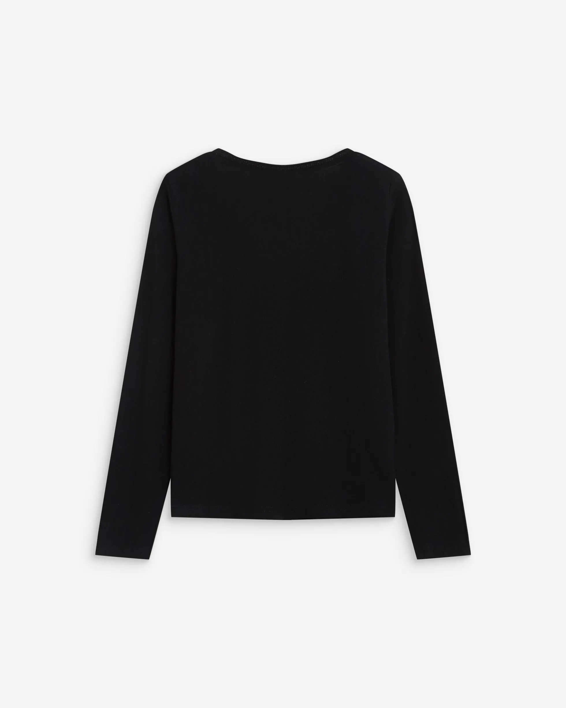 T-shirt manches longues col V noir Abricot