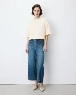 T-shirt oversize court en coton vanille Arvel