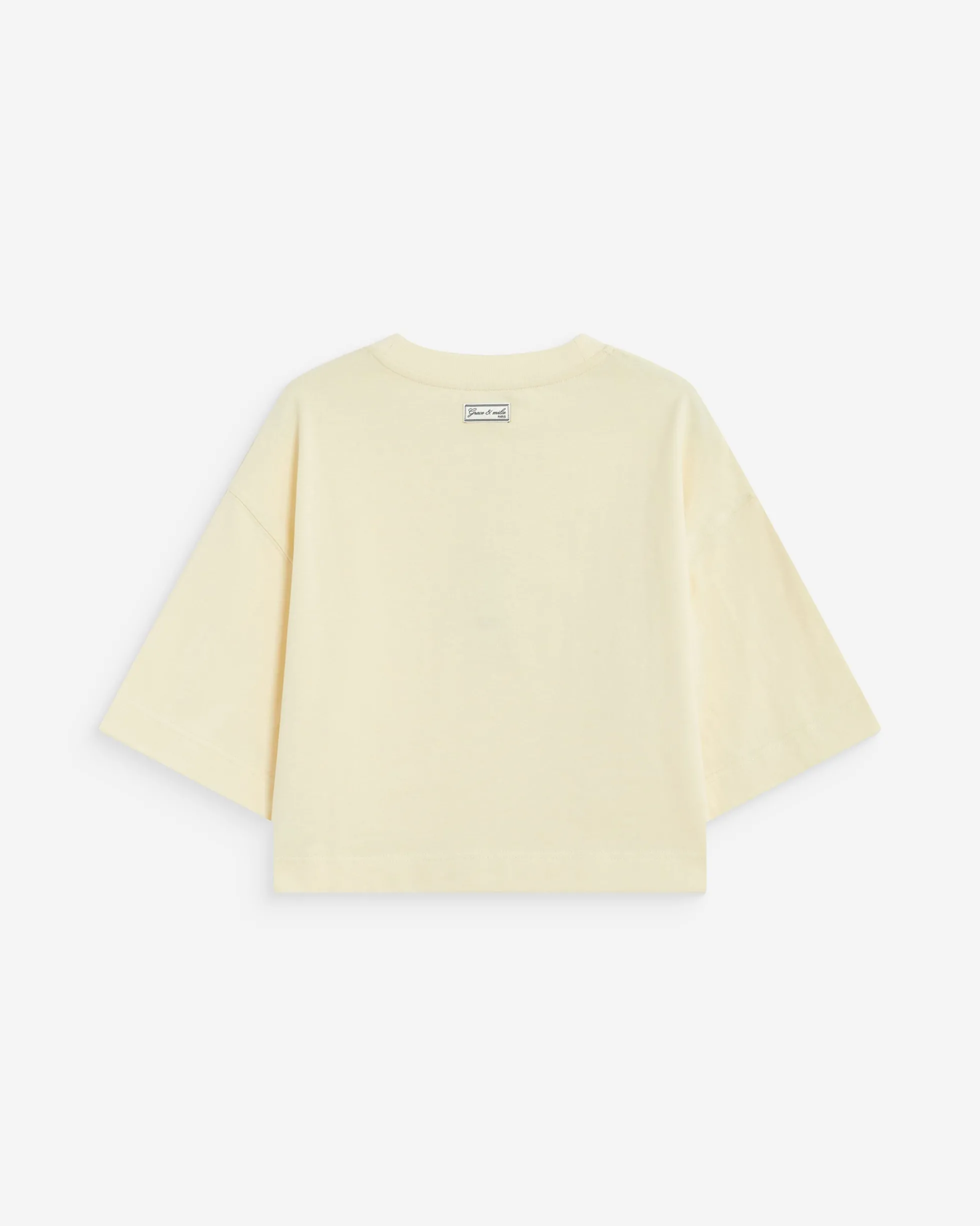 T-shirt oversize court en coton vanille Arvel