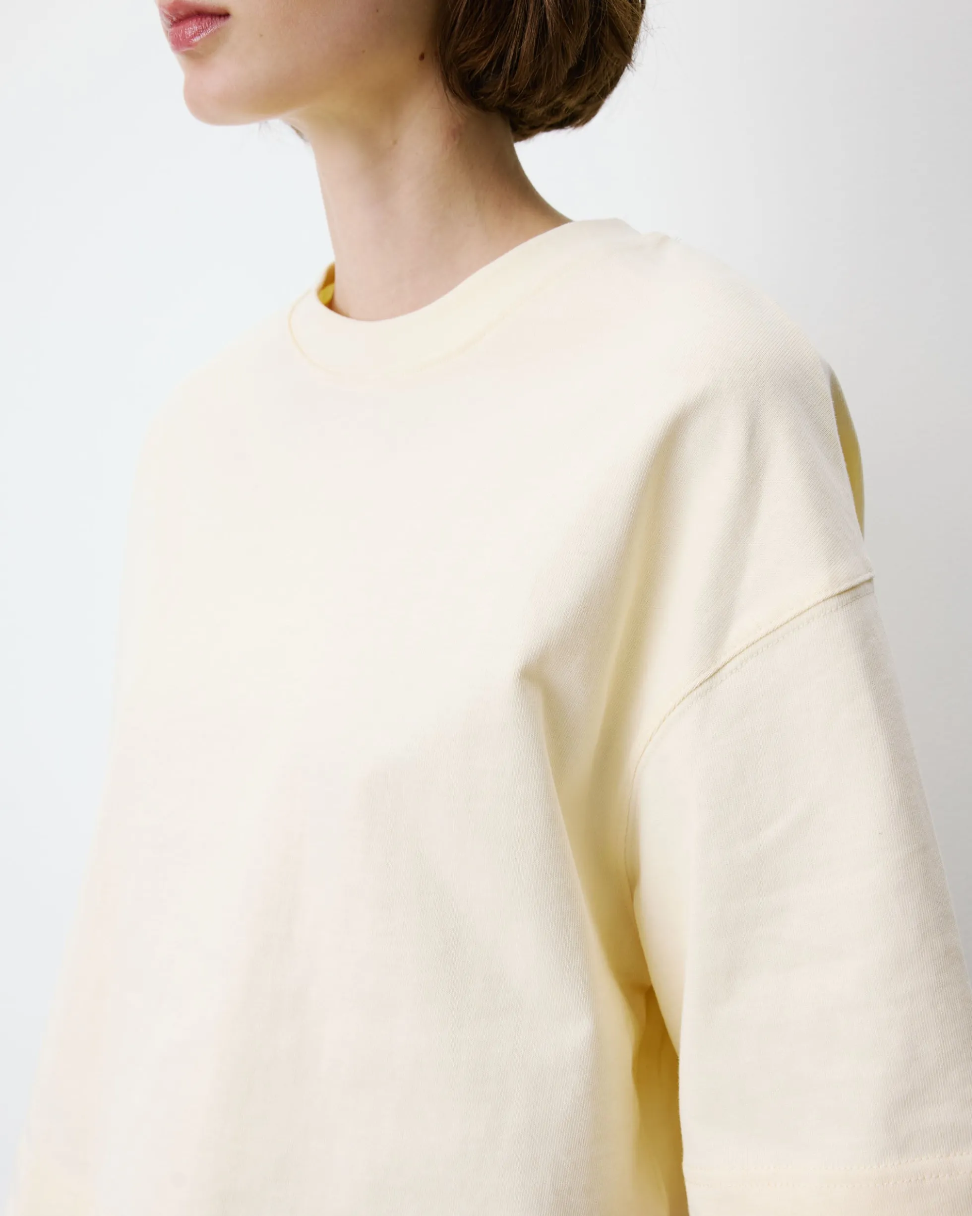 T-shirt oversize court en coton vanille Arvel