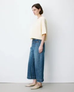T-shirt oversize court en coton vanille Arvel