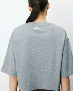T-shirt oversize court en coton gris Arvel