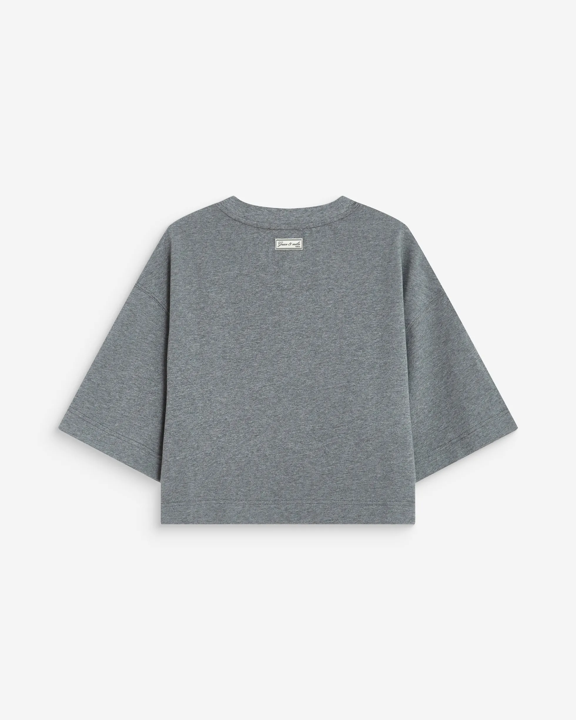 T-shirt oversize court en coton gris Arvel