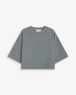 T-shirt oversize court en coton gris Arvel