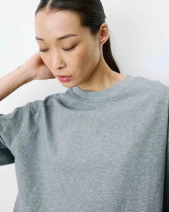 T-shirt oversize court en coton gris Arvel