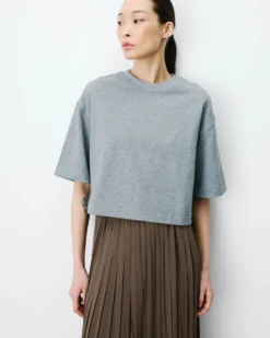 T-shirt oversize court en coton gris Arvel