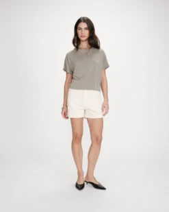 T-shirt oversize en modal col rond kaki Parma